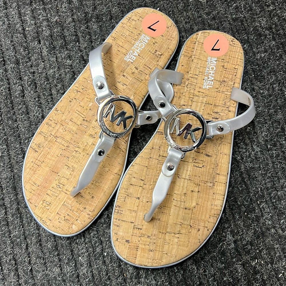 NWOT Michael Kors Silver Sandals